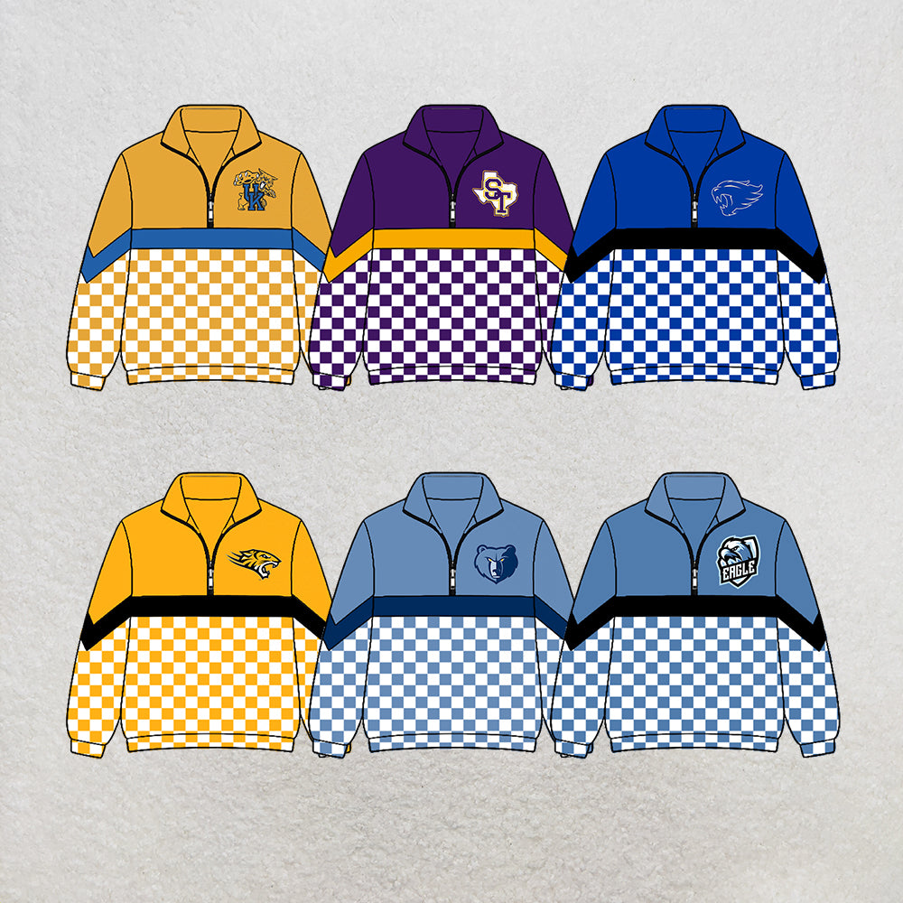 custom moq 5 mix size MSD072307 Baby Kids Zip Pullover Long Sleeve Team Top