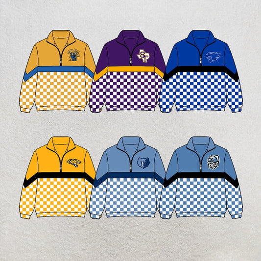custom moq 5 mix size MSD072307 Baby Kids Zip Pullover Long Sleeve Team Top