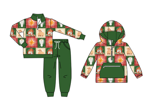 25.8.26 custom each style moq 5eta 4-6week Sibling Sisters green baby boy long sleeve pants sets and top match family design