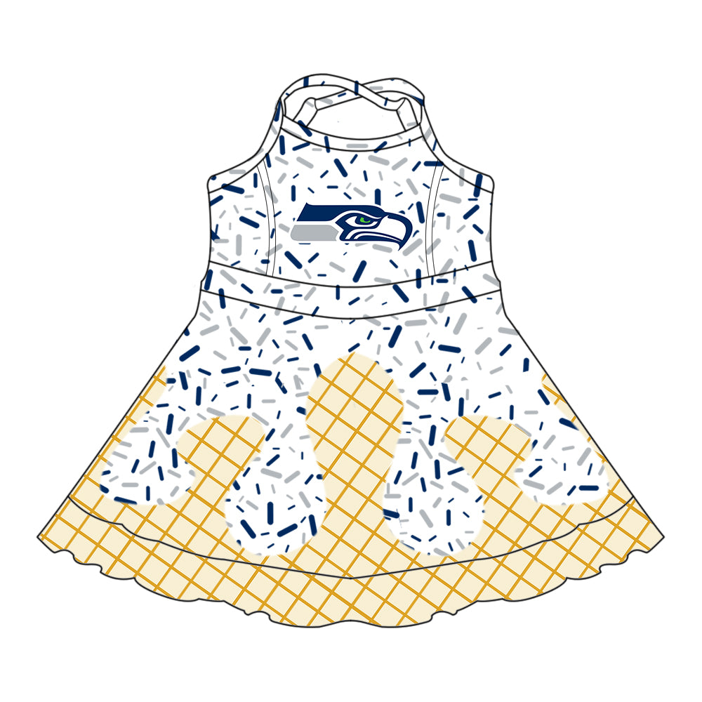 Custom summer teams baby girls clothes team white hooded long sleeve tops and short sleeve top and dress and pants and shorts-25.6.19