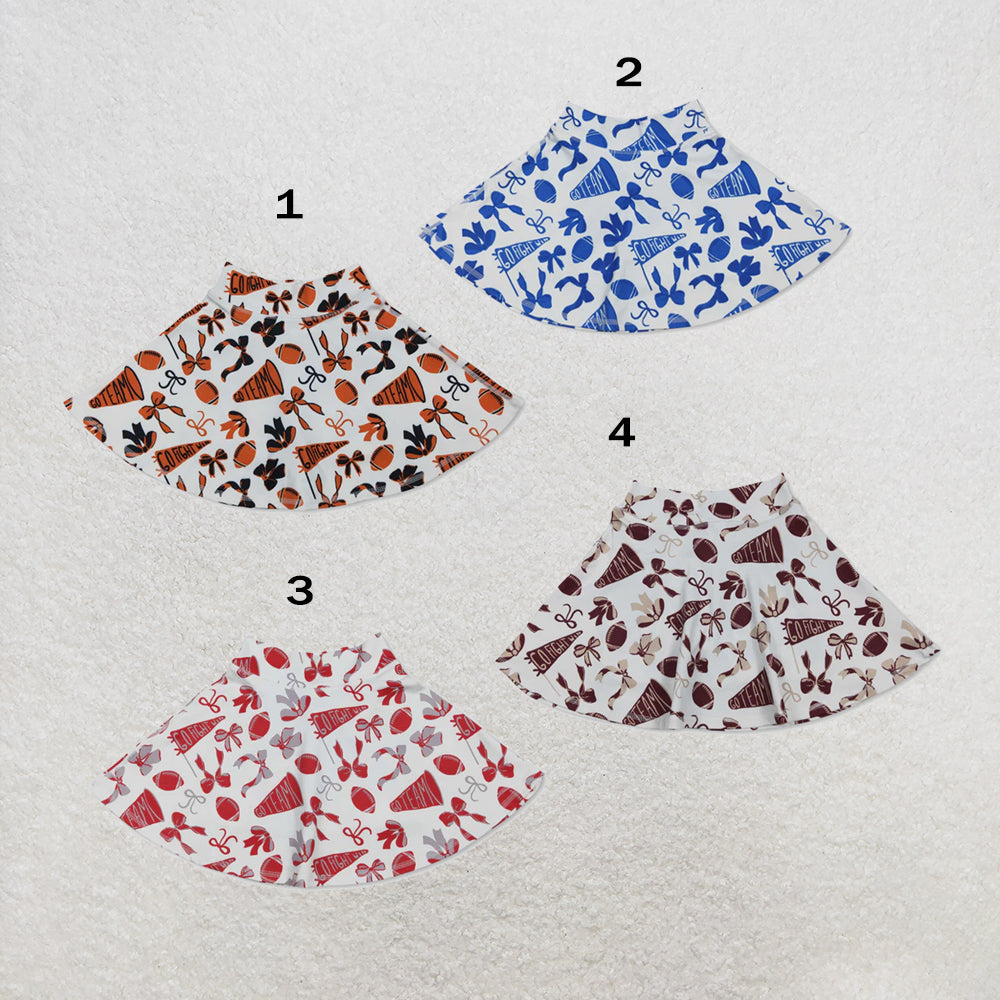 RTS NO MOQ Sibling yoga fabric Baby Girls Summer Bow Go Team Outdoor Active Bottoms