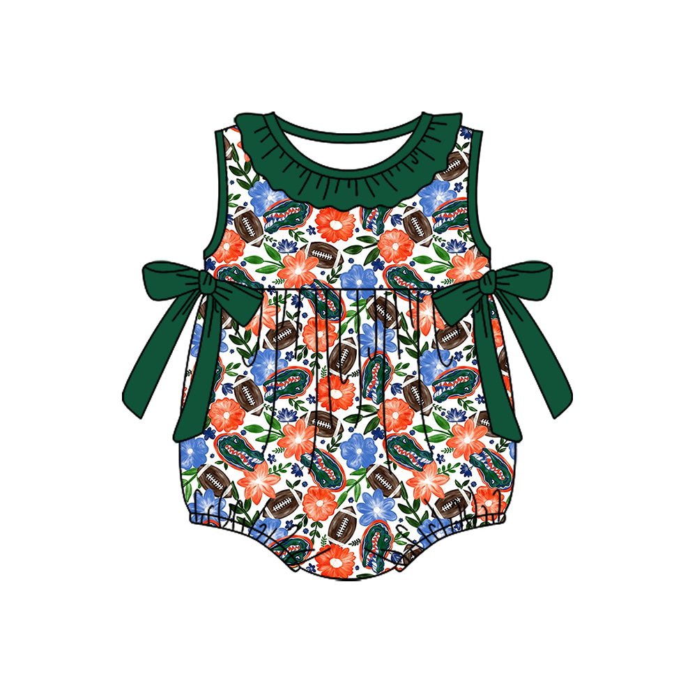 Custom moq 5 mix size milk silk summer teams Baby Girl Sleeveless Top And Green Shorts Set Sleeveless Skirt Set Yoga Dress Romper