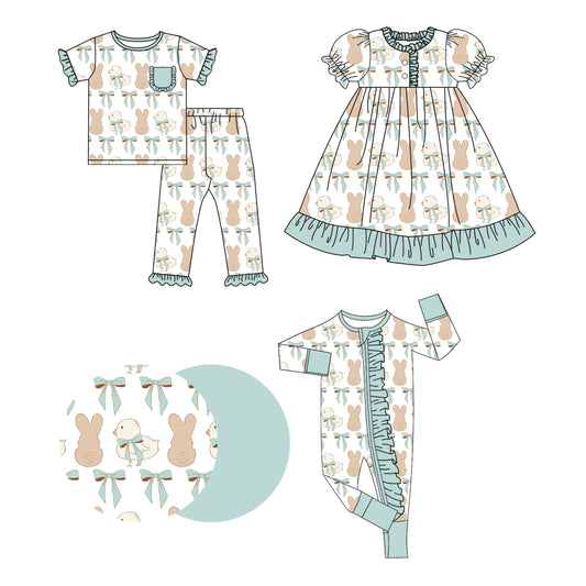 25.9.23 custom each style moq 8 eta 6-8week Sibling Sisters bow baby girl short sleeve pants sets and dress and rompers match family design
