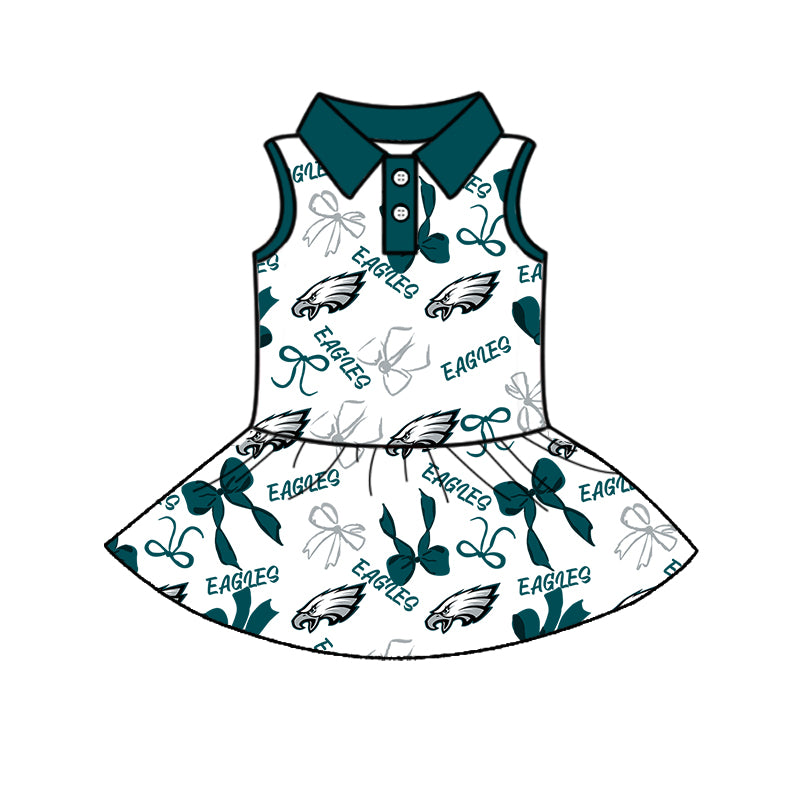 Custom moq 5 mix sizes summer teams baby girls clothes team green short sleeve skirts shorts sets 1 and skirts sets 2 and and skirts sets 2 and dress 1 and dress 2 and dress 3 and dress 4-25.6.9