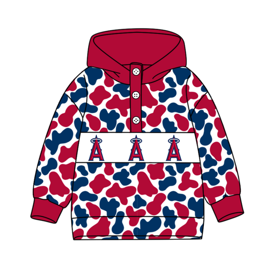 2-Custom moq 8 mix size milk silk summer team baby boy clothes camouflage red hooded long sleeve top-25.10.9