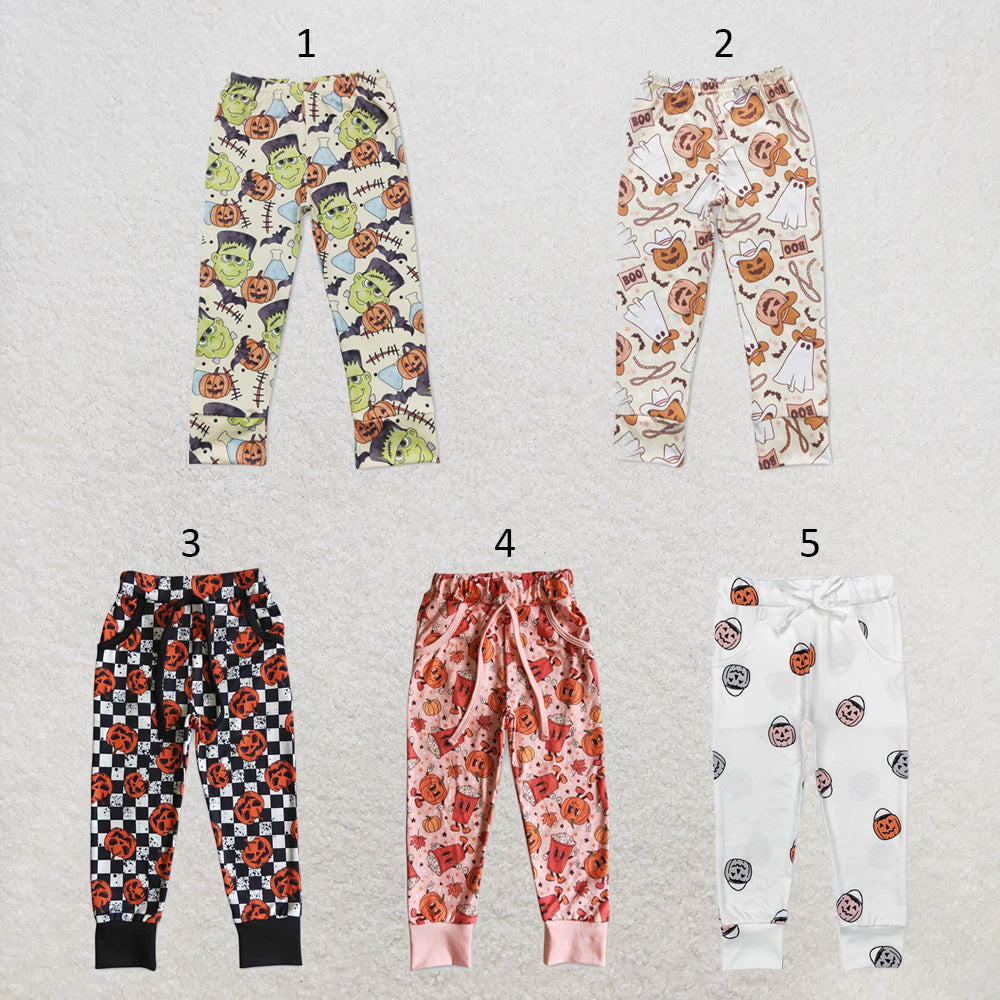 RTS NO MOQ Sibling milk silk Baby Boys Fall Pumpkin Print Elastic Waist Casual Bottom Pants