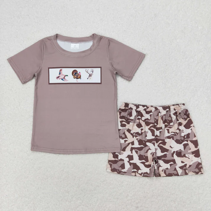 RTS NO MOQ Brown Turkey Thanksgiving Dress and Outfit Matching Kids Turkey Orientation