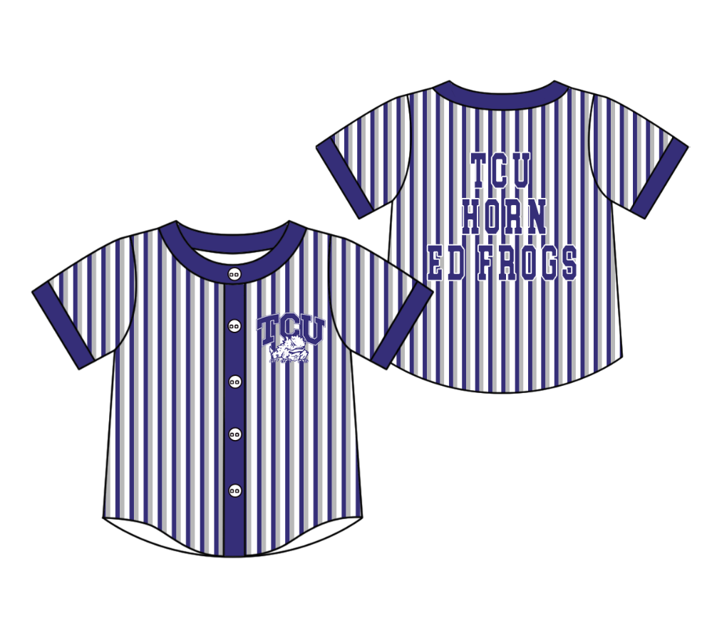 Custom moq 5 mix size milk silk summer teams Navy Blue Striped Short-Sleeved Button-Down Shirt for Baby Boy Outfit
