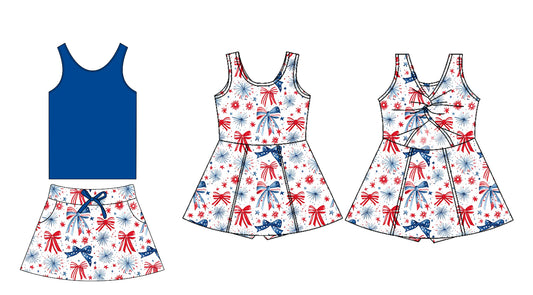 3.12 custom each style moq 5eta 4-6week Sibling Sister bow baby girls clothes Short Sleeve dress and yoga dress match family design