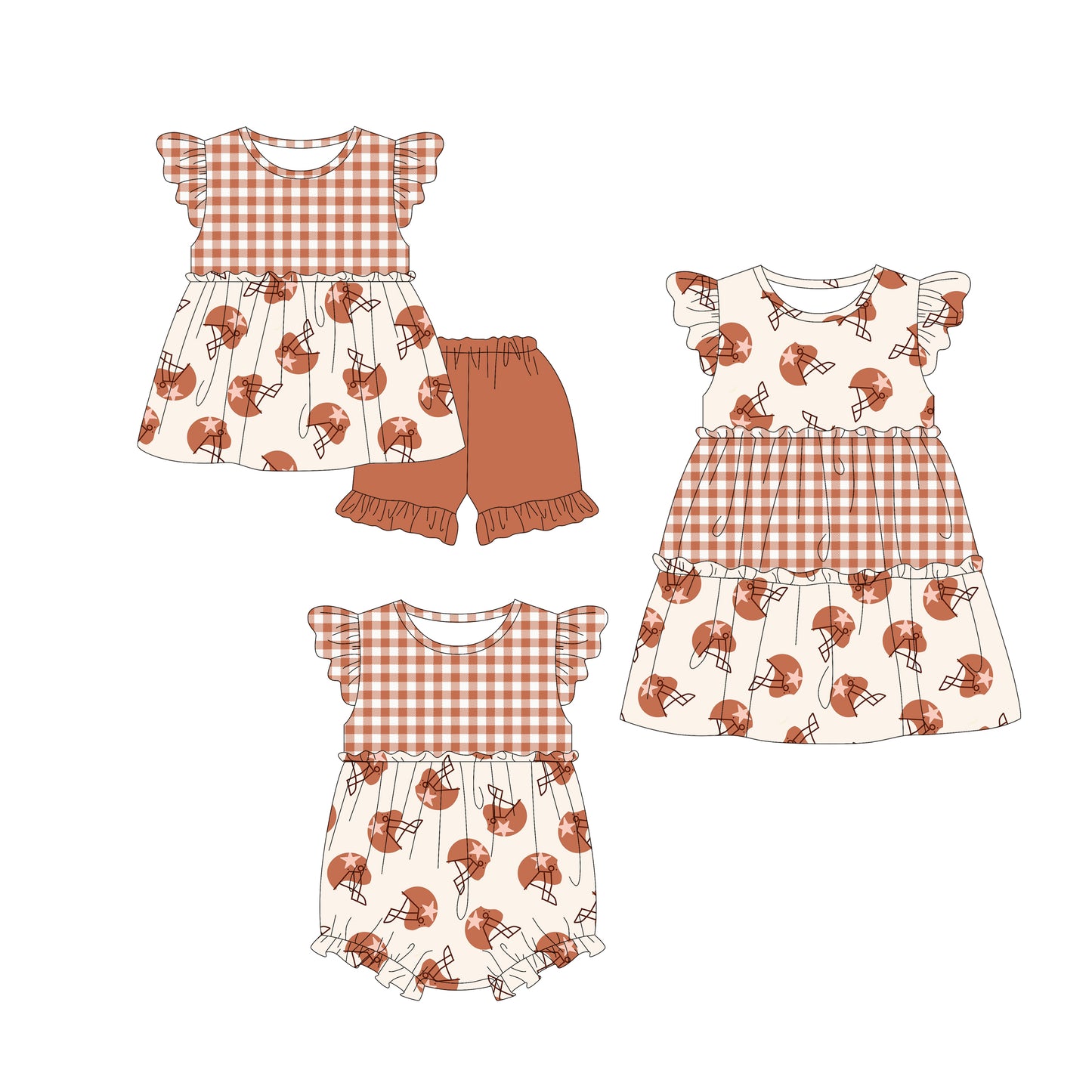 4.9 custom each style moq 5eta 4-6week Sibling Sisters baby girl short sleeve shorts sets and dress and rompers match family design
