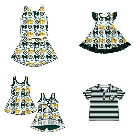 Custom moq 5 mix size milk silk summer teams baby girls clothes team bow sleeveless skirts sets and dress 1 and dress 2 and top-25.6.20