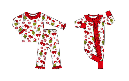 25.9.1 custom each style moq 5eta 4-6week Sibling Sisters Christmas bow red baby girl clothes long sleeve pants sets and romper match family design