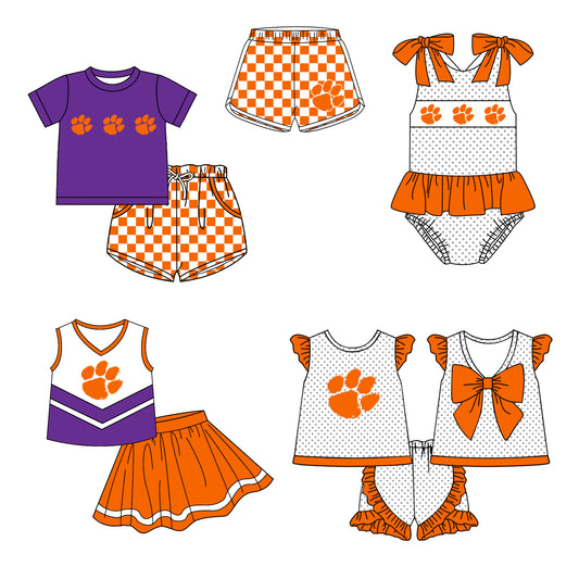 Custom moq 5 mix size milk silk summer teams Boy's Short Sleeved Top Plaid Shorts Set Girl's Short-Sleeved Set with Matching Swimsuits Adult Shorts