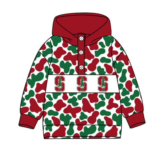 4-Custom moq 8 mix size milk silk summer team baby boy clothes camouflage red green hooded long sleeve top-25.10.9