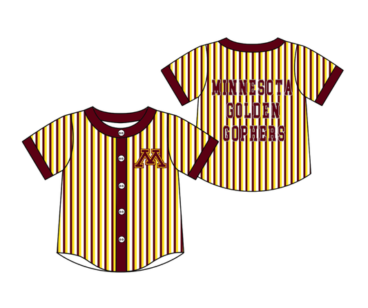 Custom moq 5 mix size milk silk summer teams Dark Red Striped Short-Sleeved Button-Down Shirt for Baby Boy Summer Outfit