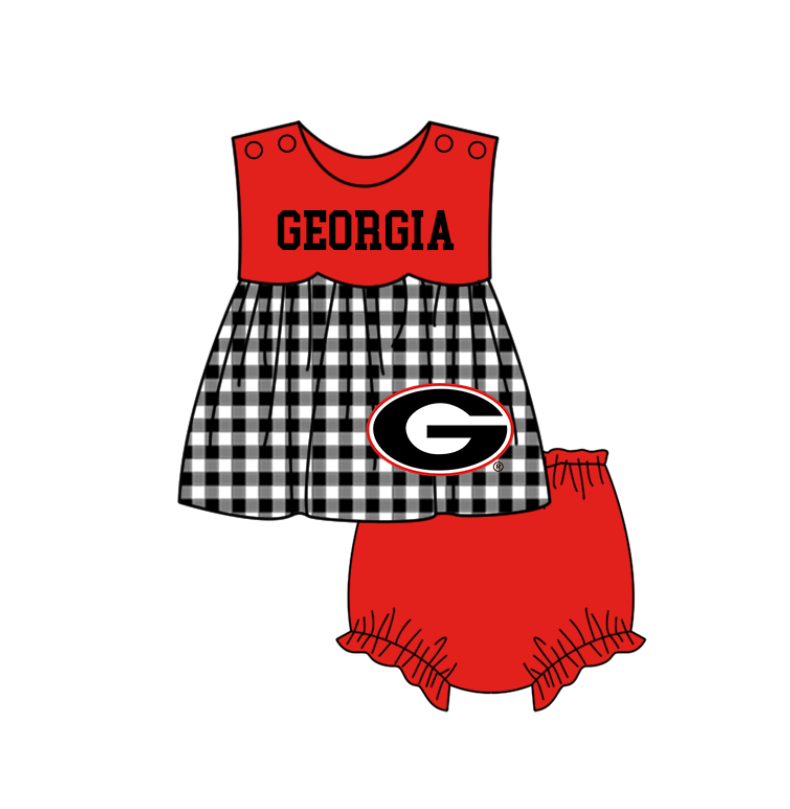 Custom moq 5 mix size milk silk summer teams baby girl boys clothes Red Black and white checkered short sleeve shorts sets 3 and dress and rompers 2 series