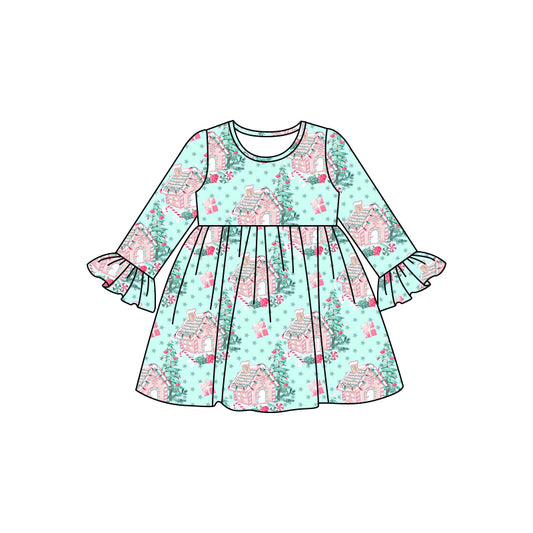 8.6  custom each style moq 5eta 4-6week baby girls clothes Christmas long sleeve dress