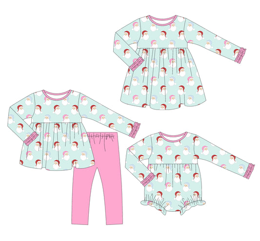 25.6.23 custom each style moq 5eta 4-6week Sibling Sisters Christmas baby girl long sleeve pants sets and dress and rompers match family design