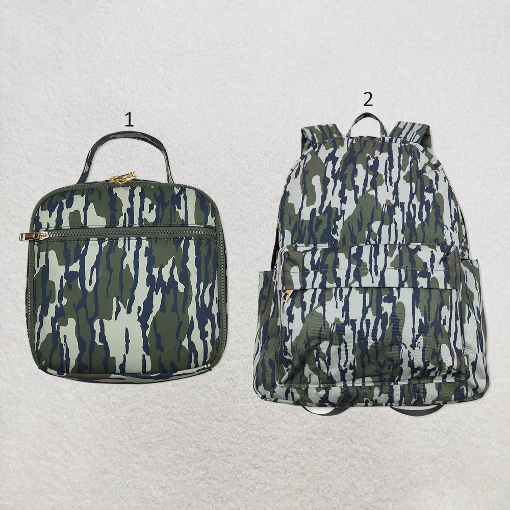 RTS NO MOQ Sibling milk silk Baby Kids Camo Print Backpacks Bags Boxes