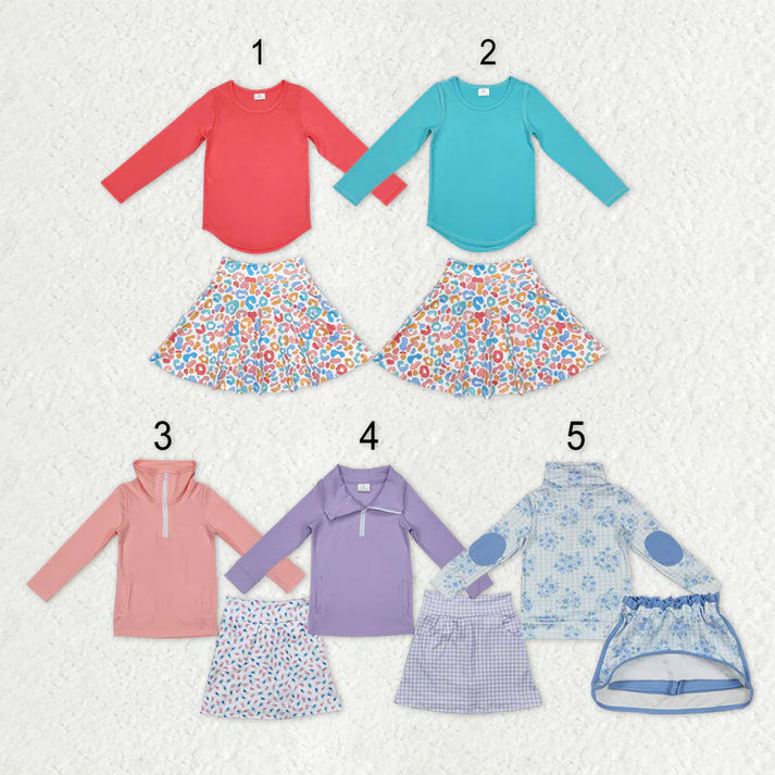 RTS NO MOQ Sibling baby girl clothes short-sleeved skirt  suit long sleeve sets