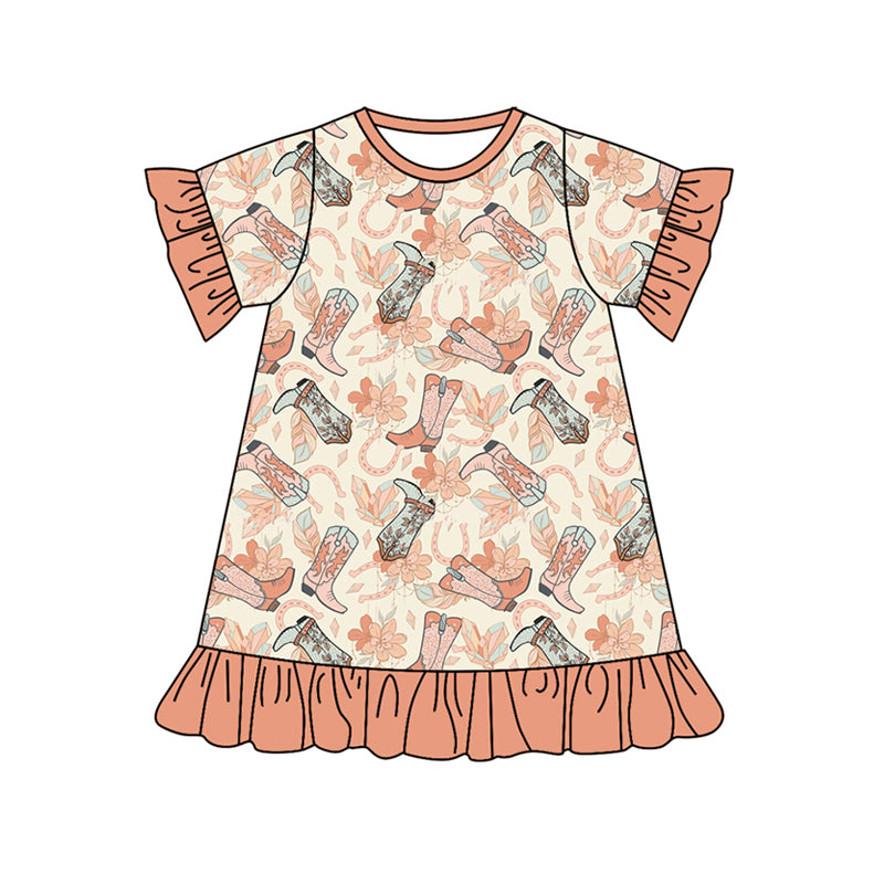 10.14 custom each style moq 5eta 4-6week Sibling Sister boots floral baby girl sets and dress and rompers match family design
