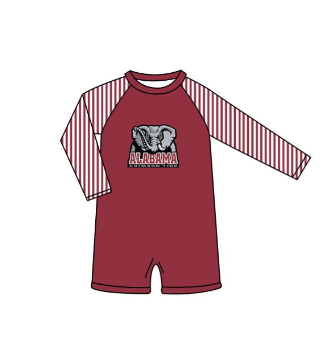 Custom moq 5 mix size milk silk summer teams baby girl boys clothes Red Two-Piece Swimsuit Set One Piece Swimsuits boy swim trunks