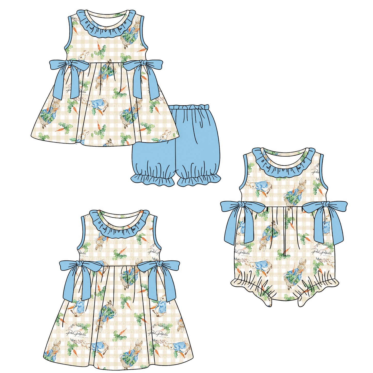 26.1.20 custom each style moq 5 eta 6-8week Sibling Sister easter baby short sleeve shorts sets and romper and dress match design