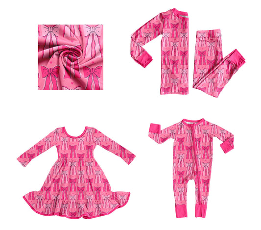 25.9.5 custom each style moq 5eta 4-6week Sibling Sisters bow baby girl long sleeve pants sets and dress and rompers match family design