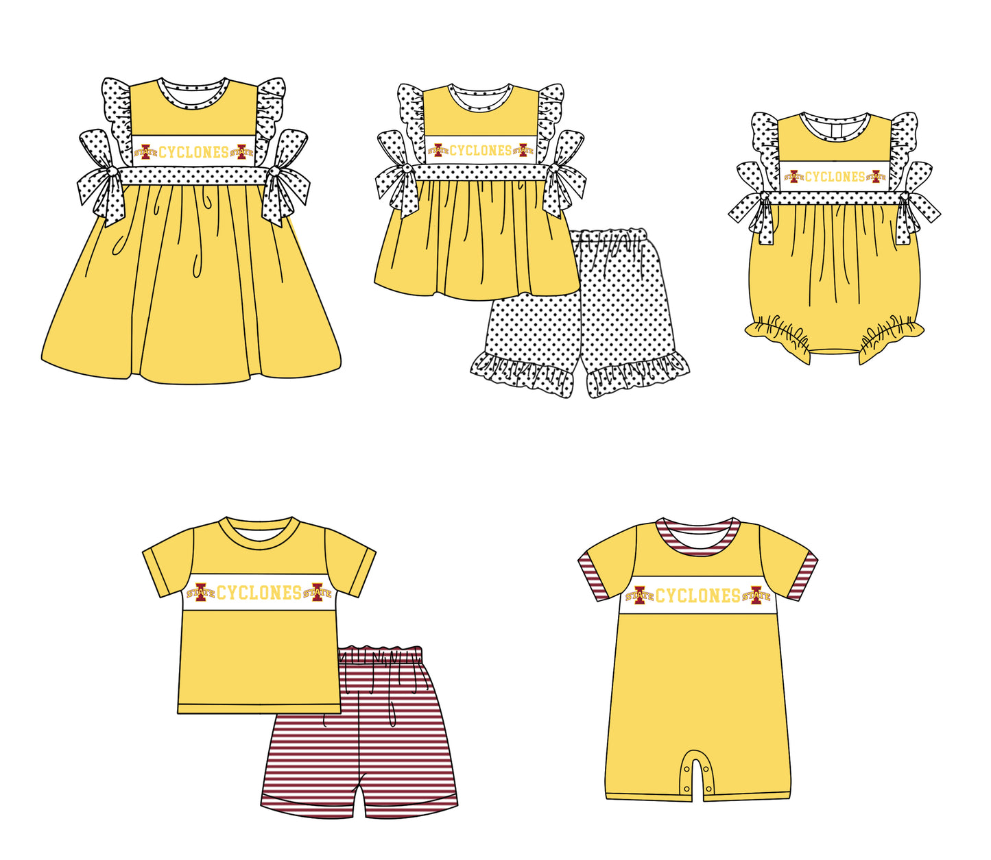 Custom moq 5 mix size milk silk summer teams baby girl boys clothes yellow short sleeve shorts sets 2  and dress and rompers 2 series