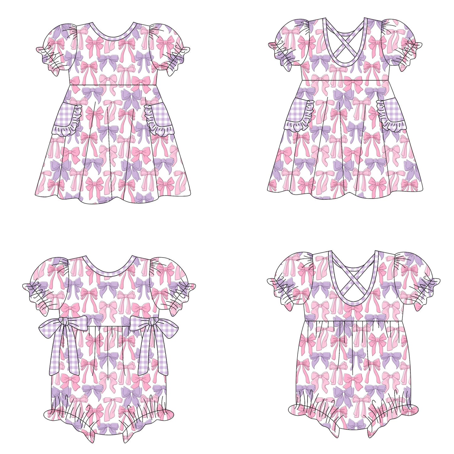 25.10.13 custom each style moq 5 eta 6-8week Sibling Sisters bow baby girl short sleeve dress and romper match family design