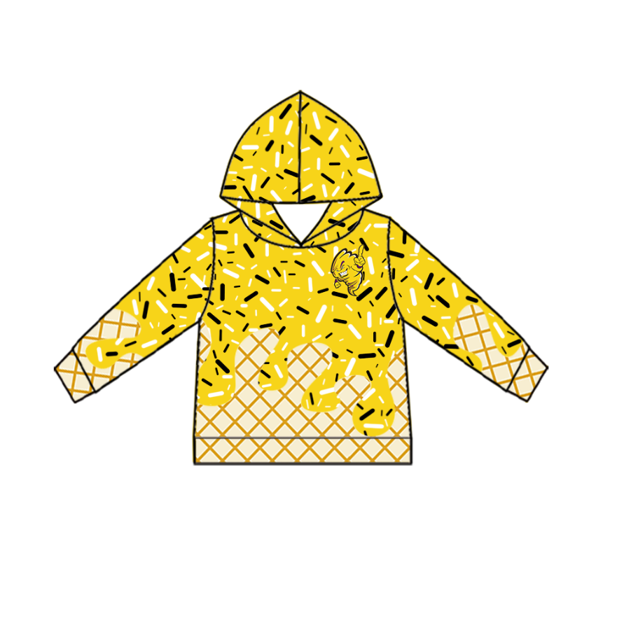 Custom moq 5 mix size milk silk summer teams baby girls clothes bow yellow hooded long sleeve pants sets and dress and top and hooded top and pant-25.8.13
