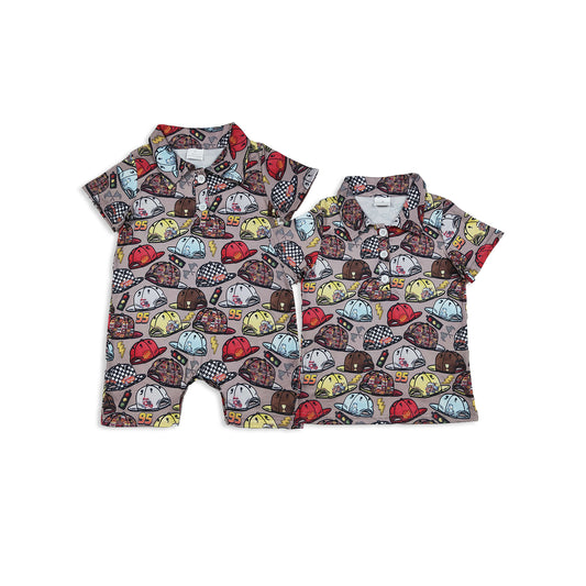 RTS NO MOQ Sibling Cute Clothes Baby Boys clothes summer short sleeve top and romper