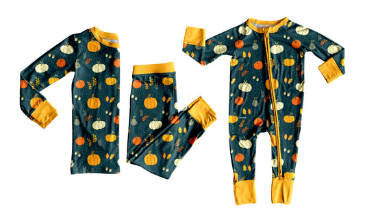25.7.25 custom each style moq 5eta 4-6week Sibling Sister pumpkin baby boy long sleeve pants sets and rompers match family design