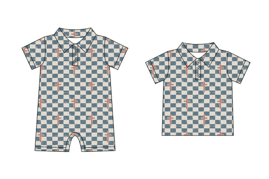 26.1.15 custom each style moq 5 eta 6-8 week Sibling Sister easter baby boy short sleeve top and romper match family design