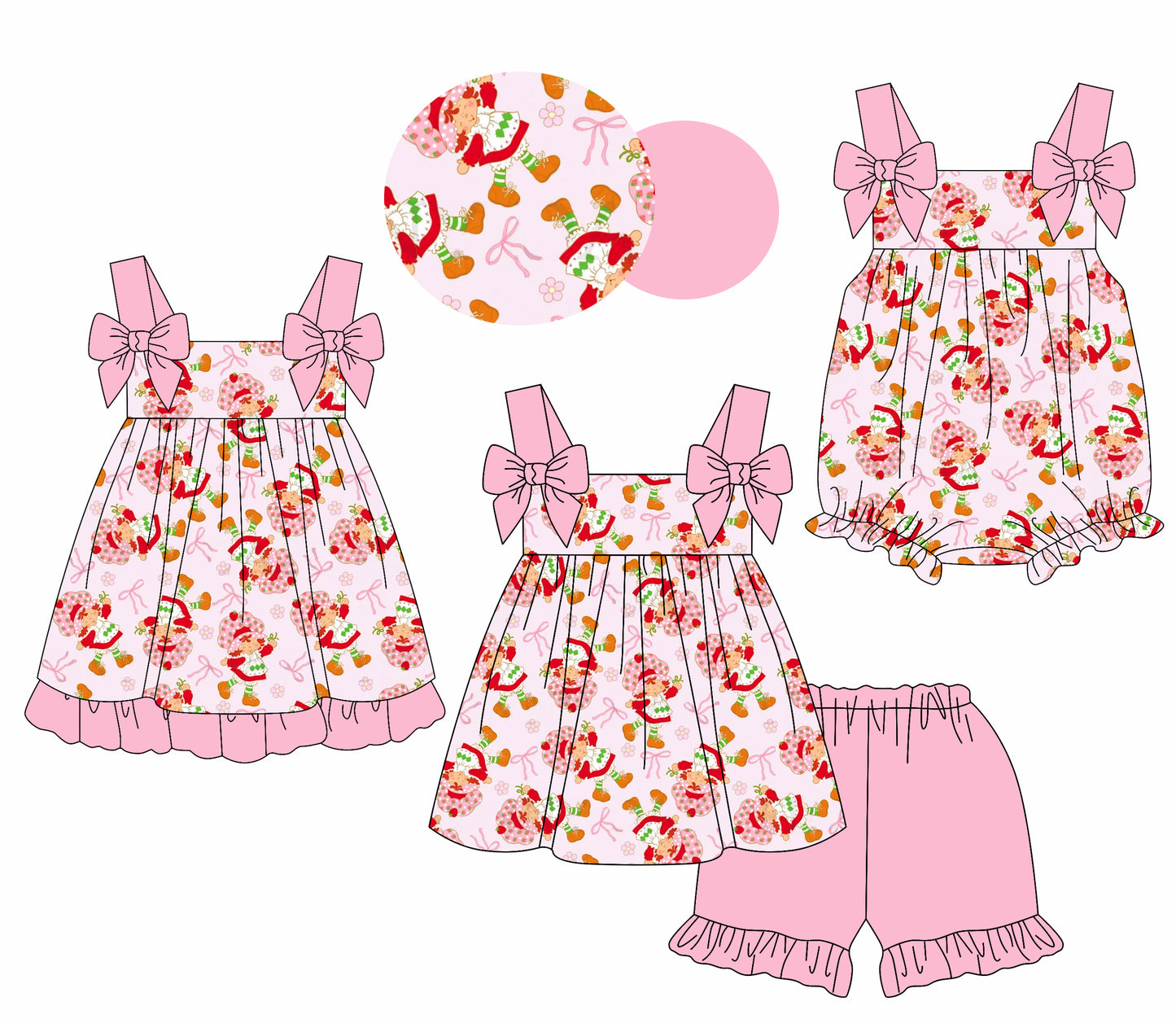 3.4 custom each style moq 5eta 4-6week Sibling Sister baby girl short sleeve shorts sets and dress and rompers match family design