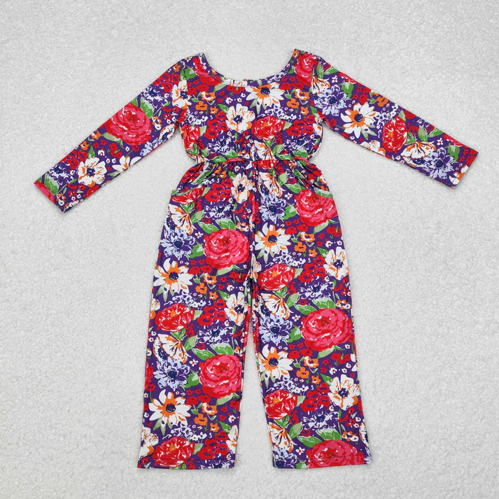 RTS NO MOQ Sibling baby girl clothes matching floral long sleeve jumpsuit 14