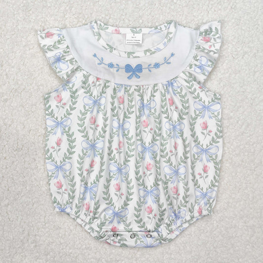 RTS NO MOQ ETA 5/7days arrived SR2543 Embroidered butterfly pattern flower leaf flying sleeve jumpsuit
