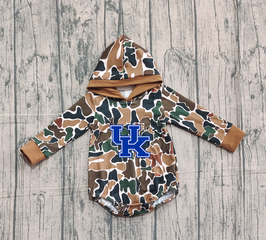 Custom moq 5 mix size milk silk Popular team camouflage cute boys and girls hooded long sleeve romper-25.10.22
