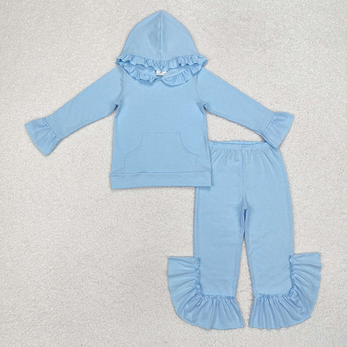 RTS NO MOQ Baby Girls Clothes Lace Hooded long-sleeved pants set
