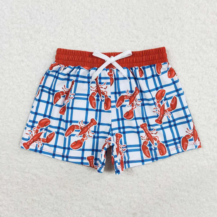 RTS NO MOQ baby boy clothes crab summer swim trunks
