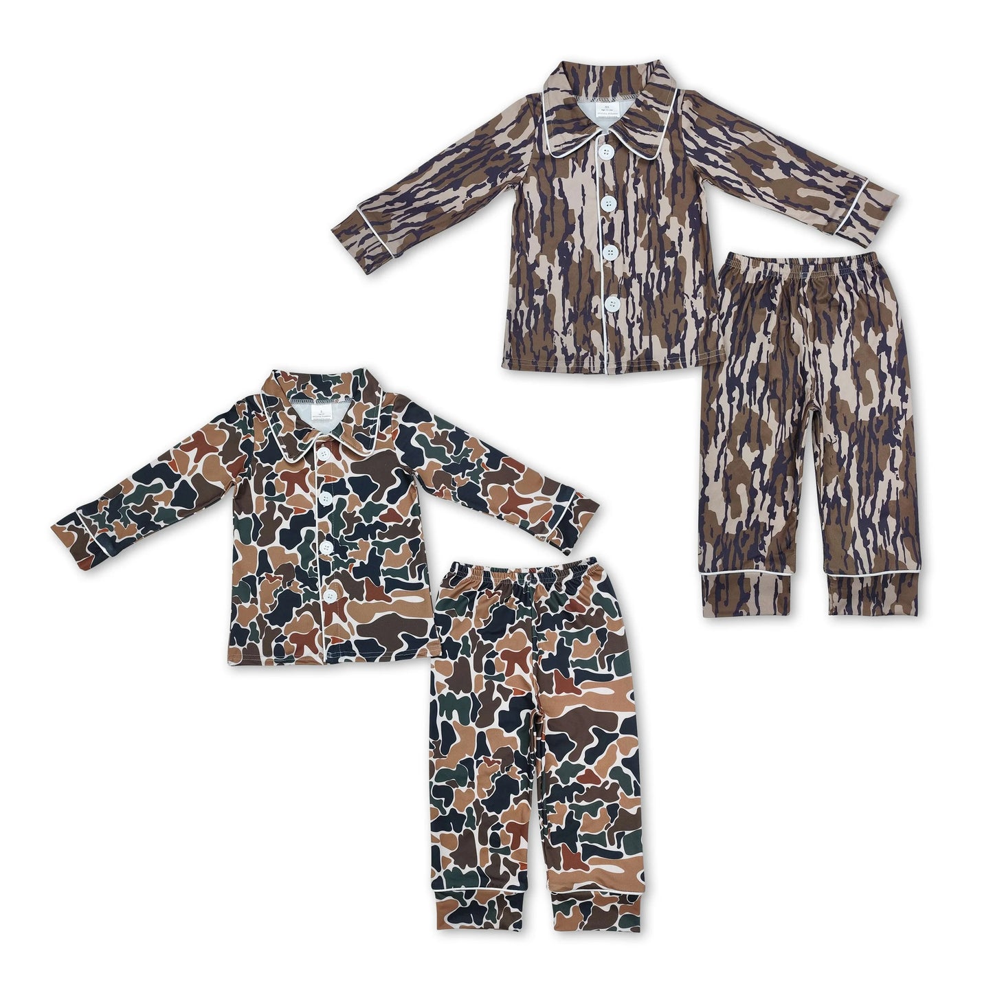 RTS NO MOQ BLP0704 BLP0705 Camouflage Button Cardigan Long Sleeve Pajama Set