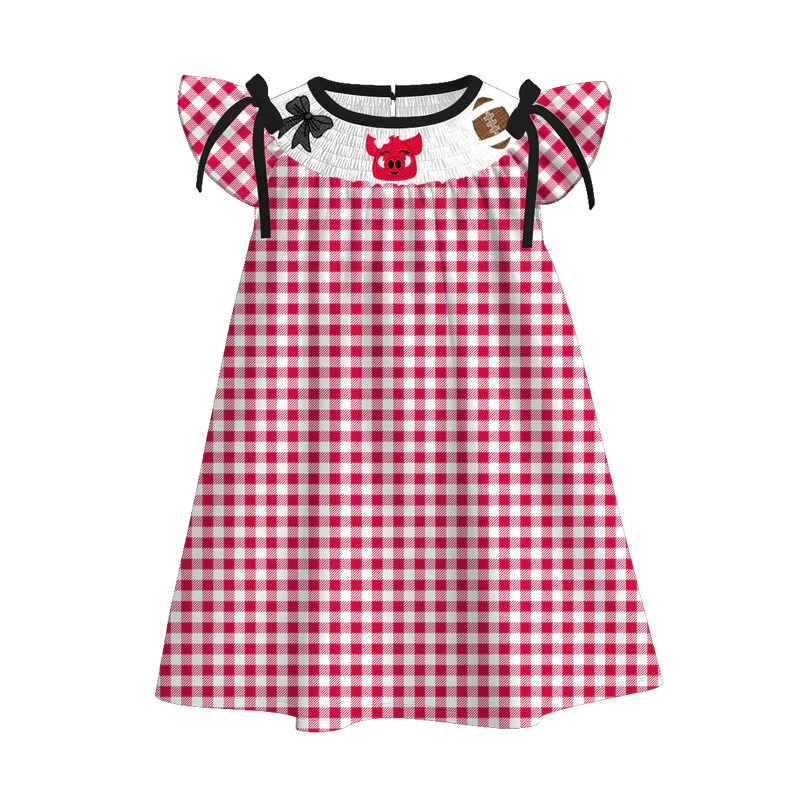 Custom summer teams baby girls clothes team black short sleeve shorts sets dress romper-25.7.19