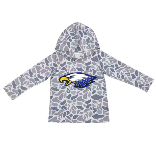 Custom moq 5 mix size milk silk summer team baby girls and boys clothes camouflage hooded long sleeve top-25.10.22
