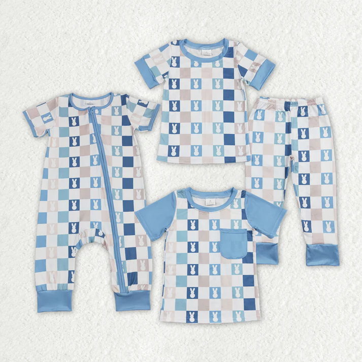 RTS NO MOQ easter short sleeve Top & Short Sleeve pant Set & romper