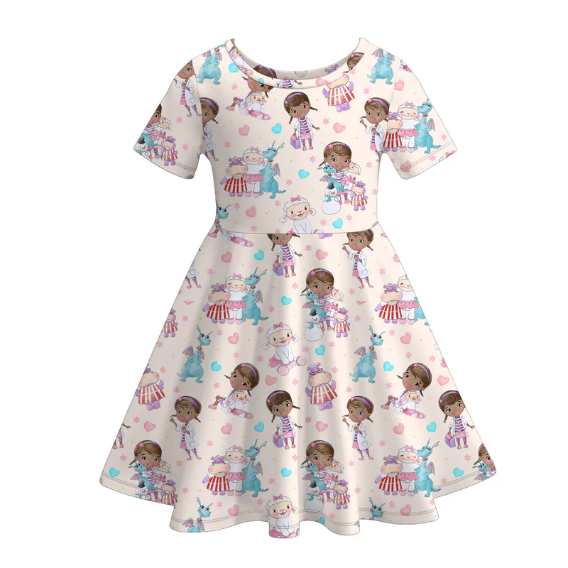 Custom moq 5 each style eta 6-7weeks milk silk baby girls summer short sleeves dresses 6-25.7.16