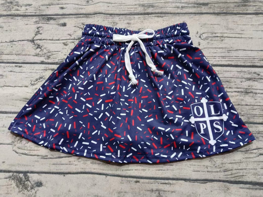 Custom moq 3 eta 6-7weeks team blue kids clothes girls skirt