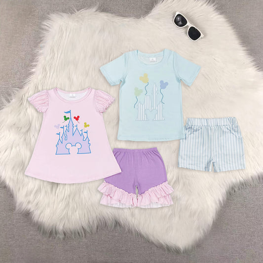 RTS NO MOQ girls clothes Dream short-sleeved shorts suit & short-sleeved sets