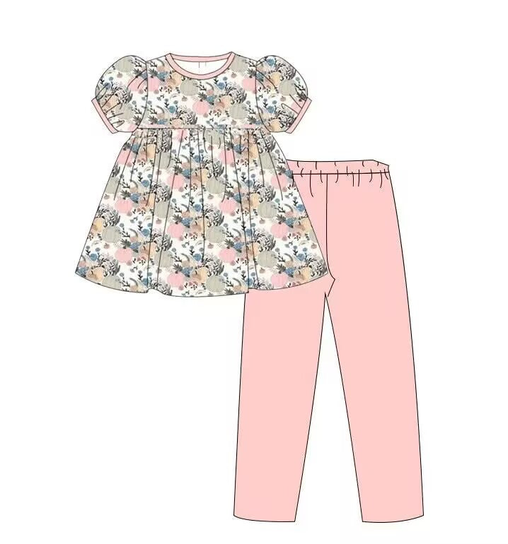 Custom moq 5 each style eta 6-7weeks baby girl clothes short sleeve pants sets-25.8.28