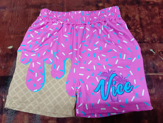 Custom moq 3 eta 6-7weeks kids clothes pink Beach Summer Shorts-25.5.12