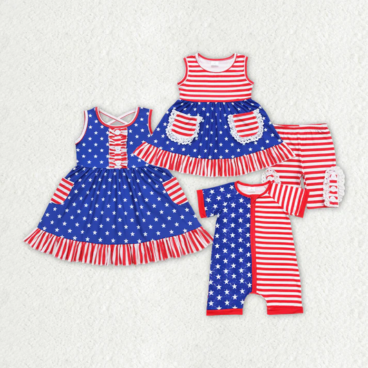 RTS NO MOQ Girls Boys stars Clothes Sets and romper